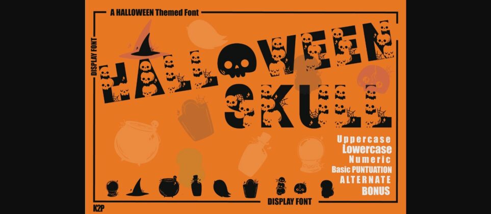Halloween Skull Font Poster 3