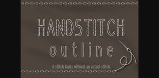 Handstitch Outline Font Poster 1