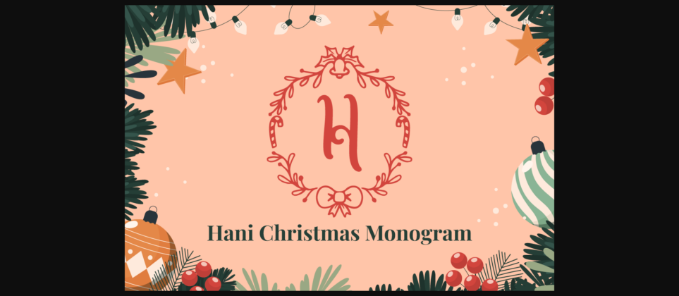 Hani Christmas Monogram Font Poster 3