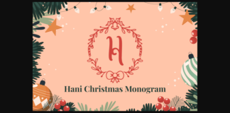 Hani Christmas Monogram Font Poster 1