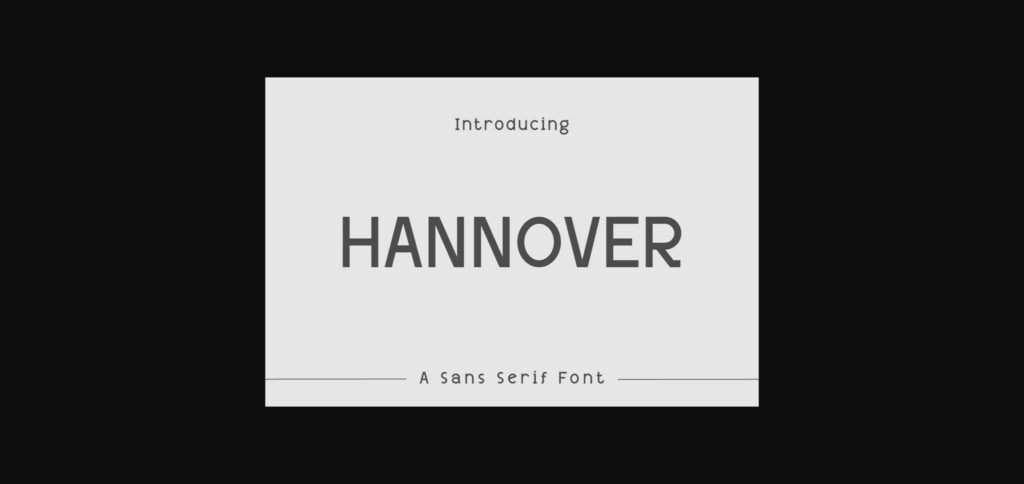 Hannover Font Poster 3