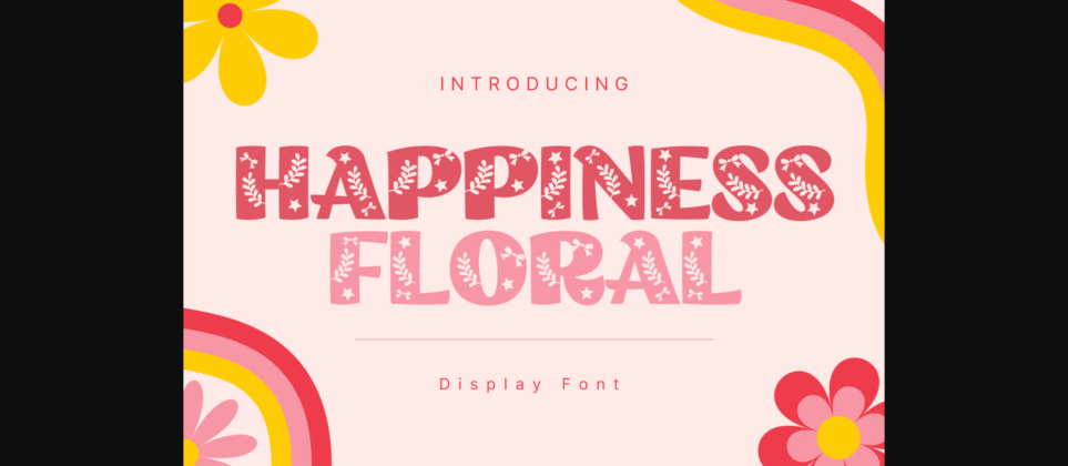 Happiness Floral Font Poster 3