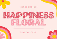 Happiness Floral Font Poster 1