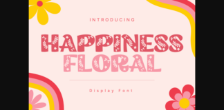 Happiness Floral Font Poster 1