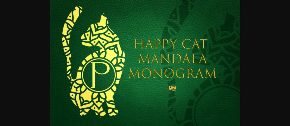 Happy Cat Mandala Monogram Font Poster 3
