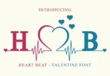 Heart Beat Love Font Poster 1