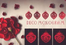 Heart Deco Monogram Font Poster 1