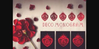 Heart Deco Monogram Font Poster 1