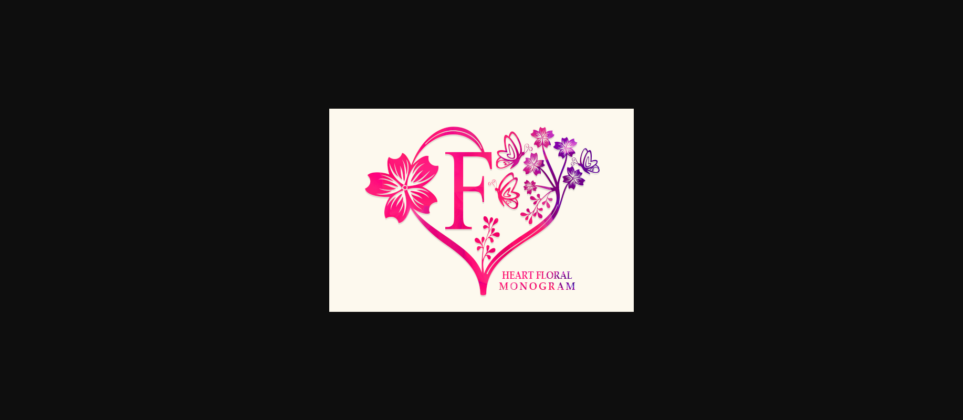 Heart Floral Monogram Font Poster 3