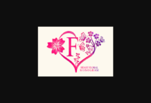 Heart Floral Monogram Font Poster 1