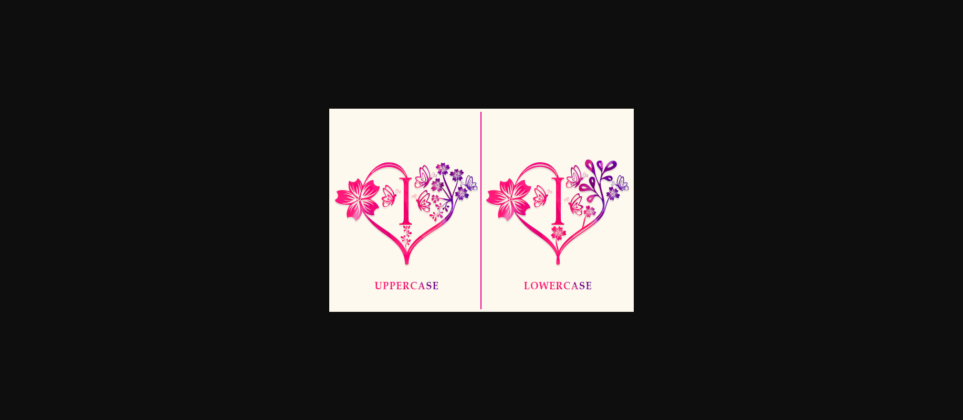 Heart Floral Monogram Font Poster 4
