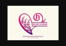 Heart Flower Monogram Font Poster 1