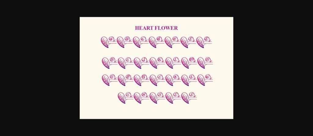 Heart Flower Monogram Font Poster 5