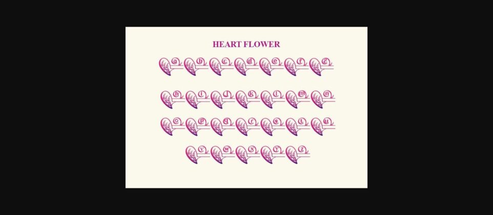 Heart Flower Monogram Font Poster 5