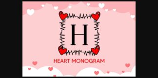 Heart Monogram Font Poster 1