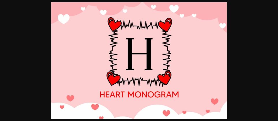 Heart Monogram Font Poster 1