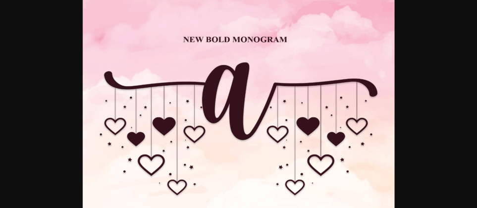 Heart Monogram Font Poster 3