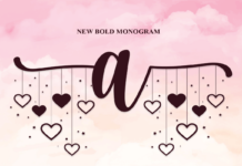 Heart Monogram Font Poster 1