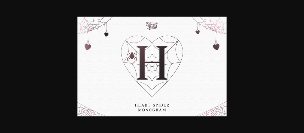 Heart Spider Monogram Font Poster 3