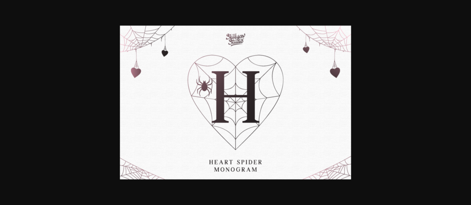 Heart Spider Monogram Font Poster 3