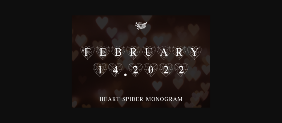 Heart Spider Monogram Font Poster 4
