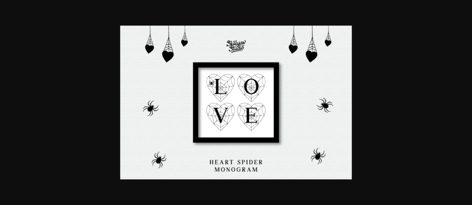 Heart Spider Monogram Font Poster 6