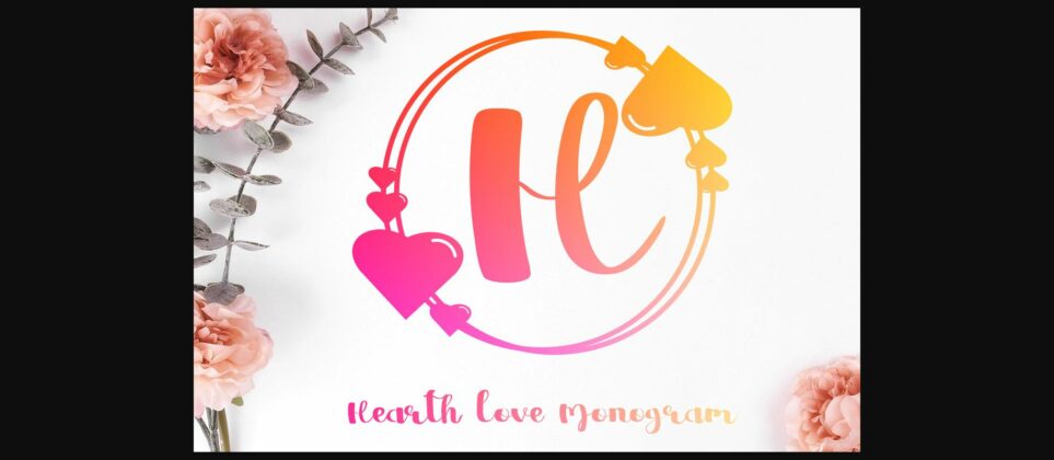 Hearth Love Monogram Font Poster 3