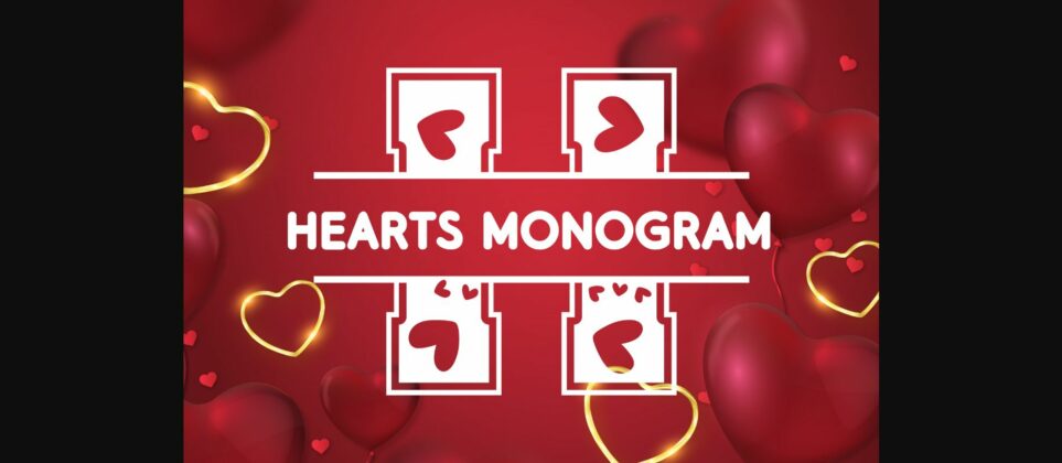 Hearts Monogram Font Poster 3