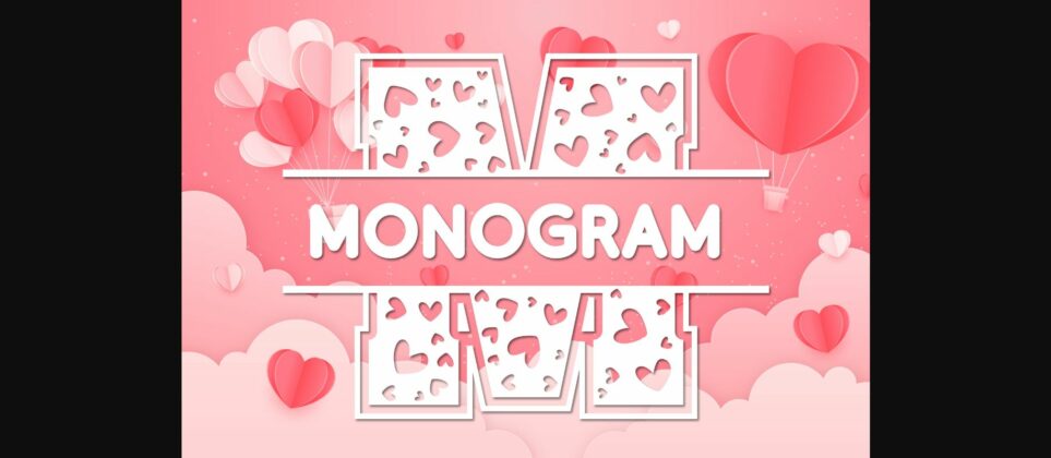 Hearts Monogram Font Poster 5