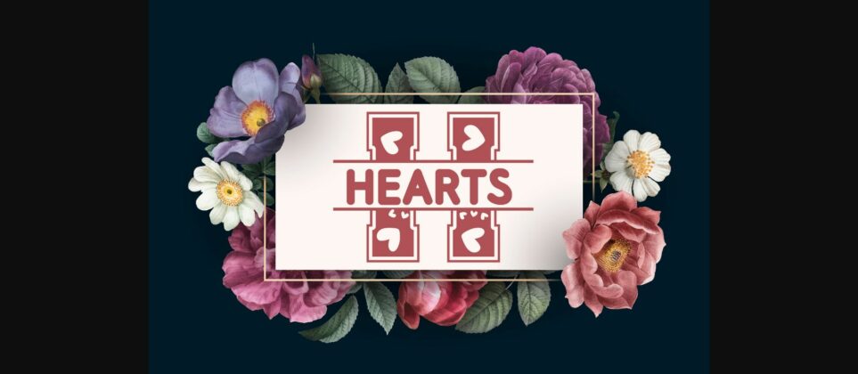 Hearts Monogram Font Poster 6