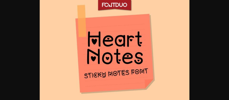 Hearts Notes Font Poster 3