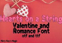 Hearts on a String Font Poster 1