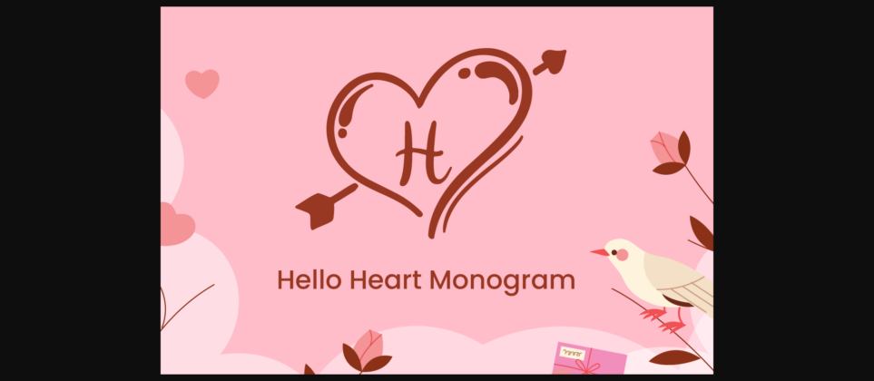 Hello Heart Monogram Font Poster 3