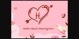 Hello Heart Monogram Font Poster 1