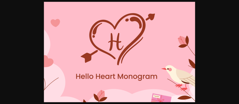 Hello Heart Monogram Font Poster 1