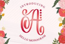 Hello Monogram Font Poster 1