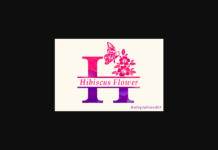 Hibiscus Flower Monogram Font Poster 1