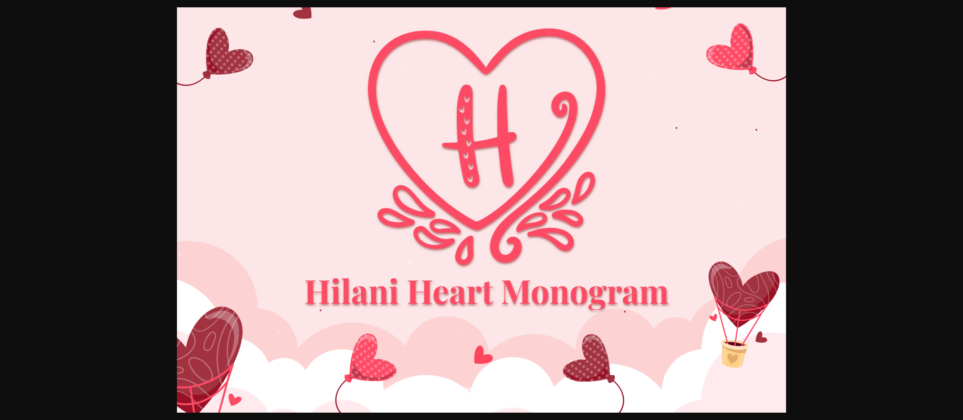 Hilani Heart Monogram Font Poster 3