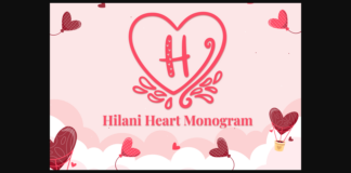Hilani Heart Monogram Font Poster 1