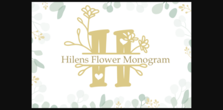 Hilens Flower Monogram Font Poster 1