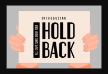 Hold Back Font Hold Back Font Poster 1