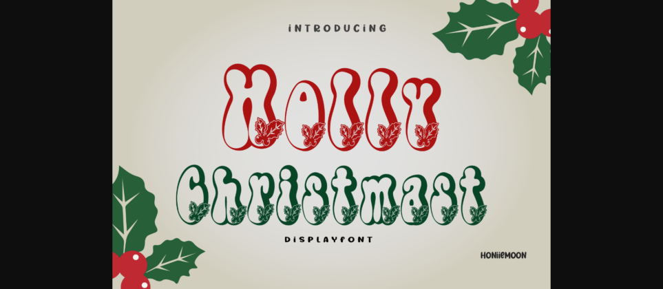Holly Christmas Font Poster 3