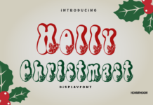 Holly Christmas Font Poster 1