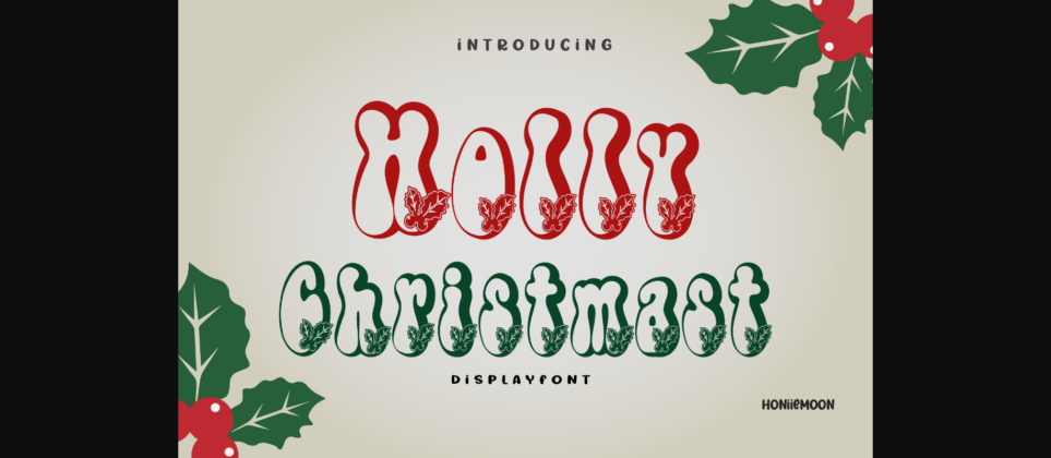 Holly Christmas Font Poster 1