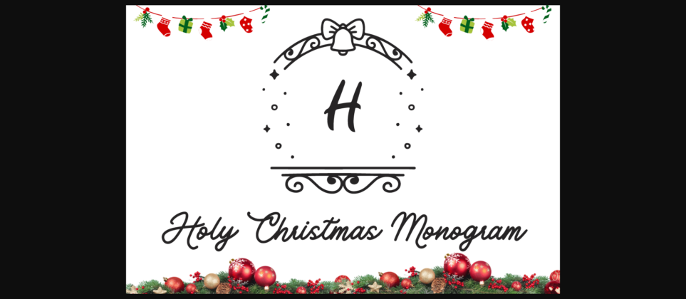 Holy Christmas Monogram Font Poster 3