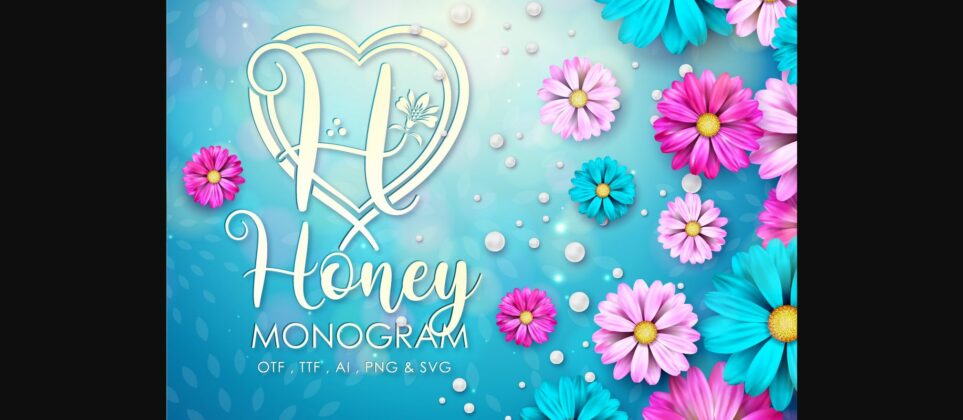 Honey Monogram Font Poster 3