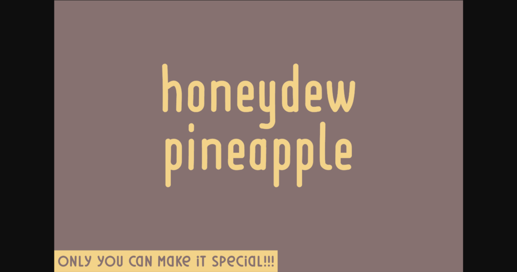 Honeydew Pineapple Font Poster 3
