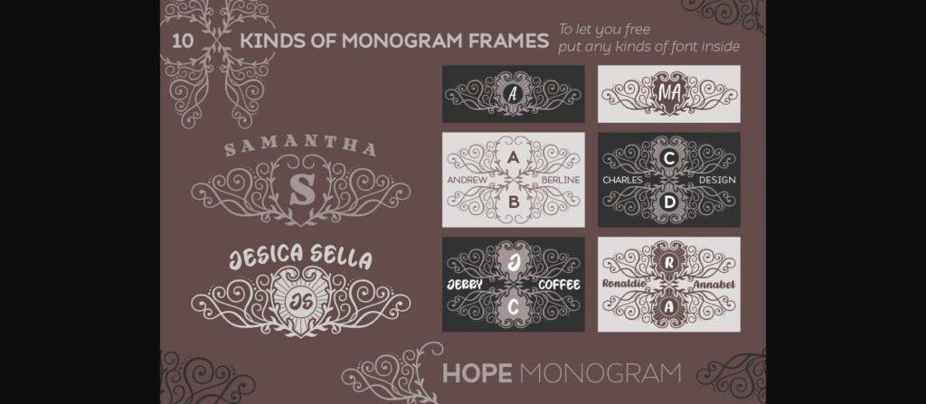 Hope Monogram Font Poster 4