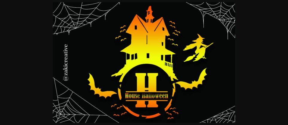 House Halloween Monogram Font Poster 3