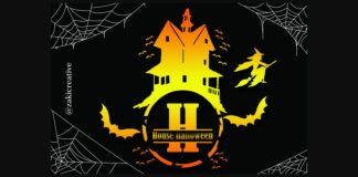 House Halloween Monogram Font Poster 1